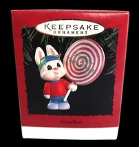 Vtg Hallmark Keepsake Ornament in Box 1995 Grandson Christmas Rabbit Bunny Cute - £9.49 GBP
