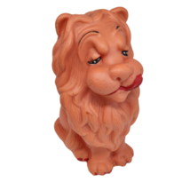 9&quot; Vintage 1956 W M G Minder Rubber Orange Lion Tongue Out Squeaker Squeak Toy - £44.09 GBP