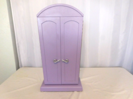 American Girl Doll Armoire wardrobe Purple Computer Desk with Book shelves - $44.55