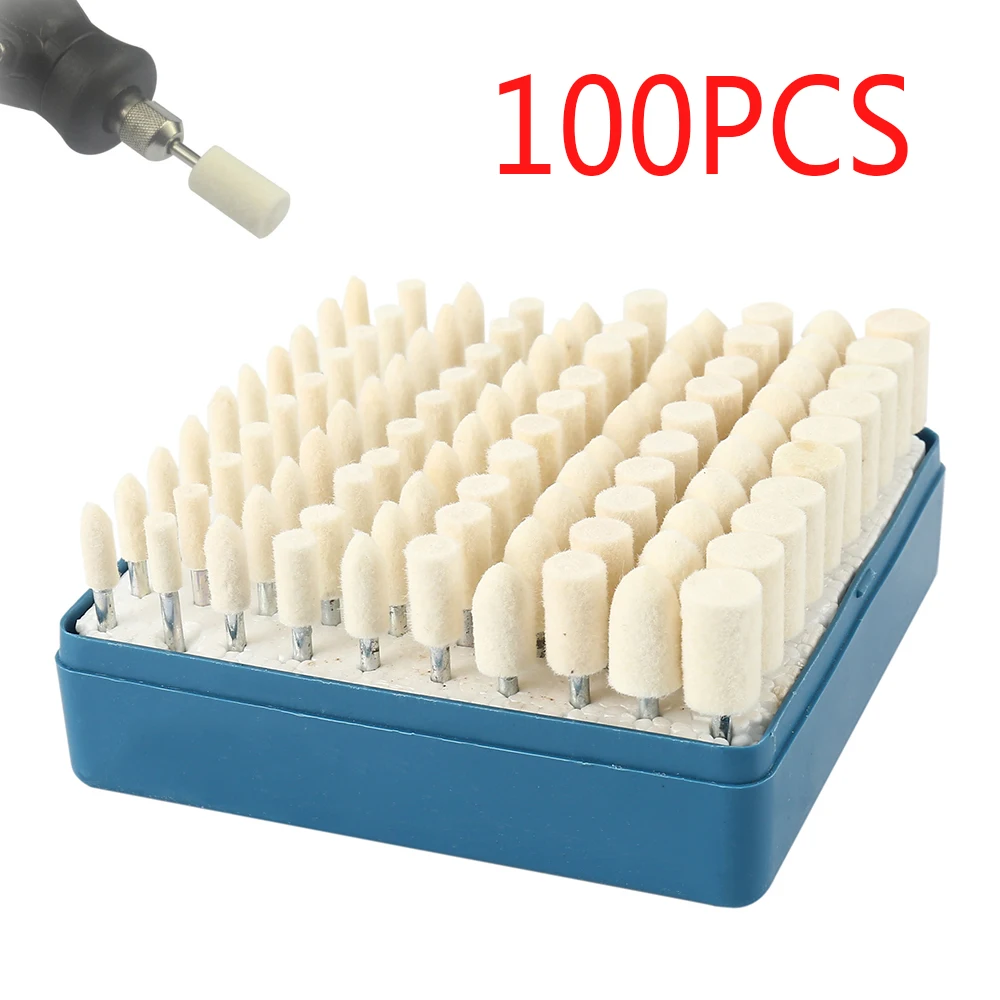 100pcs  Felt Mounted Polishing Buffing Wheel Grinding Head for Dremel Dr... - £206.81 GBP