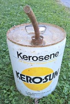 Empty Metal 5 Gallon Can Kerosun Kerosene Garage Gas Station Oil Decor - $65.44