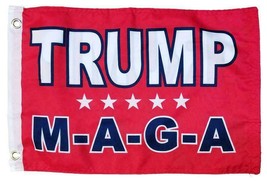 Trump MAGA 12X18 Boat Flag Premium Quality 100D GROMMETS - £12.57 GBP