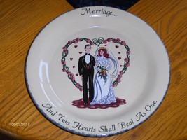 Home &amp; Garden Party 2000 Marriage And Two Hearts Shall Beat As One Pie Dish - £31.95 GBP