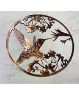 HUMMINGBIRD Circle METAL WALL ART DECOR copper/bronze plated - $41.78