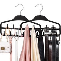 2 Pack Belt Hanger Tie Rack For Closet, 11 Sturdy Belt Hooks, 360 Degree Swivel  - £18.11 GBP