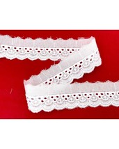 English embroidery lace braid 1.5cm San Gallo 4BF01 scalloped ruffles unique-... - £1.40 GBP