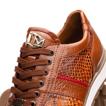 Brescia Genuine Snake and Calfskin Fashion Sneaker Honey image 4