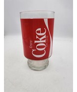 Vintage Coca-Cola X-Large  Pedestal Drinking Glass Red &amp; White - $12.00