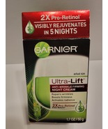 New Garnier Ultra-Lift Anti-Wrinkle Firming Night Cream 2X Pro-Retinol 1... - £22.98 GBP
