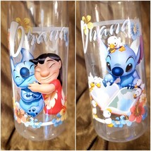Disney Parks Ohana Stitch and Lilo Hugs Plastic Clear Tumbler Mug - £24.50 GBP