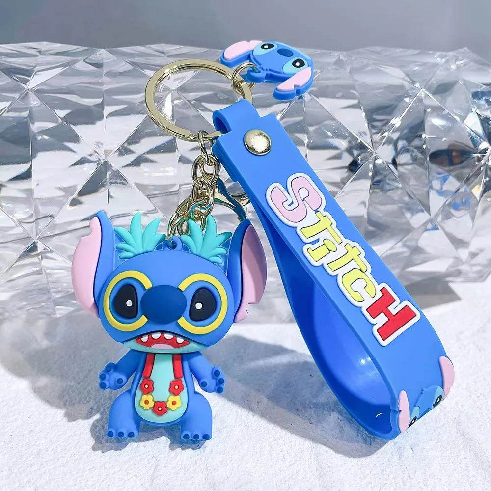Anime Disney Keychain Cartoon Lilo Stitch Cute Doll Keyring -lanshidizai... - $86.42 MXN