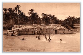 Swimmers at Roman Dam Tunisia UNP DB Postcard U25 - £4.70 GBP