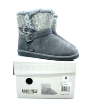 LUKEES  by Muk Luks Alyx Cold Weather Cozy Booties- Cinder, US 6 - £25.66 GBP