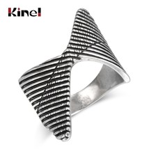 Unique Geometric Rings For Women Fashion Antique Tibetan Silver Simple Punk Jewe - £6.15 GBP