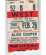 Alice Cooper 1987 Vintage Ticket Stub Toronto Maple Leaf Gardens Classic... - $14.75