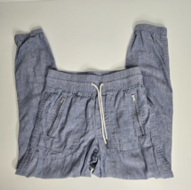 Athleta Womens Size 2 Cabo Linen Jogger Pants Chambray Blue Pockets - $24.99