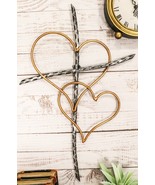 Ebros Metal Silver Rope Wire Sticks &amp; 2 Golden Hearts Of Love Wall Hangi... - €23,77 EUR