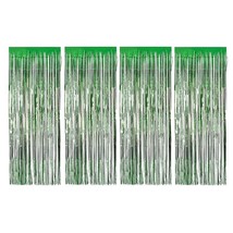 4-Pack Green Fringe Curtains Party Decoration For Wedding Photo Backdrop Mermaid - £20.77 GBP