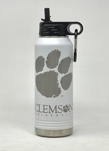 Clemson Big Paw White 32oz Double Wall Insulated Stainless Steel Sport Bottle - £31.69 GBP