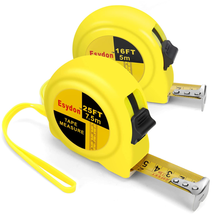 2 Packs Tape Measure 25 Ft /16 Ft, Esydon Measuring Tape Retractable, Self-Locki - £10.08 GBP