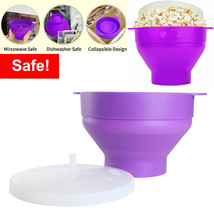 Microwave Silicone Popcorn Popper Collapsible Hot Air Microwavable Popcorn Maker - £19.33 GBP