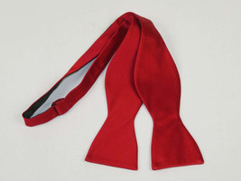 Men&#39;s Self Bow Tie By Hand J.Valintin Collection Solid Satin #92545 Red - £19.57 GBP