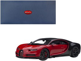 2019 Bugatti Chiron Sport Italian Red and Carbon Black 1/18 Model Car by... - £275.86 GBP