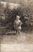 RPPC Sweet Child with Antique Teddy Bear c1910 Real Photo Postcard B21 - £10.97 GBP