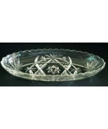 Starburst Floral Oval Dish W.Scalloped Edge Pressed Glass 8.5&quot; x 4&quot; x 1&quot;... - $315.36 MXN