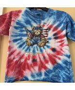 Vintage 2000sY2K Wisconsin USA Flag Teddy Bear Tie Dye T shirt Size 6/8 - $33.52 CAD