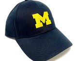 MVP Michigan Wolverines Logo Navy Blue Curved Bill Adjustable Hat - £13.84 GBP