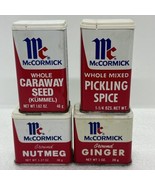 Vintage Lot Of 4 Metal McCormick SPICE TINS 1970’s Pickling Nutmeg Ginger - £14.14 GBP