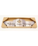 Wall Plaque Sign With Key Hooks 19 X 6 Bless Our Home New Fleur de Lis - £9.58 GBP