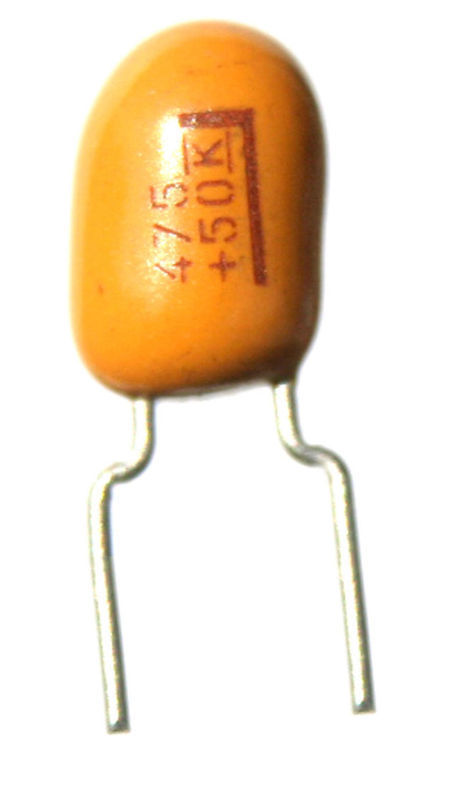 4pcs Mallory Dipped Tantalum Radial Capacitor 4.7uf  50v 10% Tolerance - $4.95