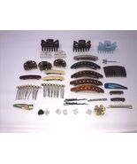 Large Lot Of Mixed Vintage And Current Hair Clips, barrettes&amp;Claws 35 Pi... - $41.58