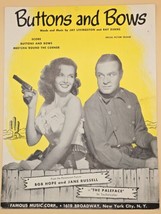 Bob Hope Vintage Sheet Music &quot;Buttons And Bows&quot; Jay Livingston &amp; Ray Evans  1948 - $15.54