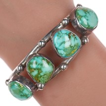 6.25&quot; Michael Rogers Paiute Native American sterling high grade turquoise cuff b - £465.44 GBP