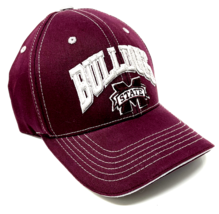 Mississippi State University Bulldogs Text Logo Burgundy Curved Bill Hat Cap Nwt - £12.75 GBP