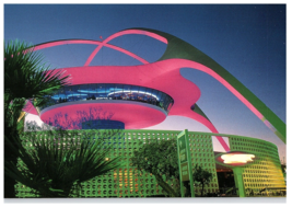 Encounter Restaurant &amp; Bar Los Angeles International LAX  Pink Lit Postcard - £4.53 GBP