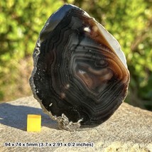 Authentic black agate slice, spiritual healing crystal - rse065 - £9.57 GBP