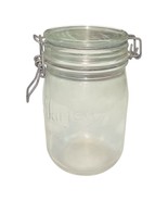 Le Parfait Super Jar 7&quot; Tall Wire Bail Glass Canister France 3.5&quot; Base V... - $9.89