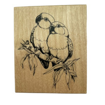 PSX Lovebirds Pair on Branch Rubber Stamp F-600 Vintage 1992 New - £7.68 GBP