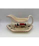 Mason&#39;s CHRISTMAS VILLAGE Gravy Boat with Underplate Made in England a - $1,286.08 MXN