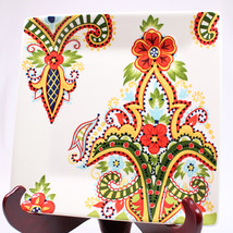 TABLETOPS LIFESTYLES AMELIA PLATE SQUARE DINNER PLATE Large &amp; Bold Color... - $10.46
