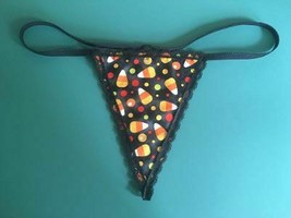 Womens CANDY CORN Halloween Gstring Thong Trick or Treat Lingerie Underwear - £14.89 GBP