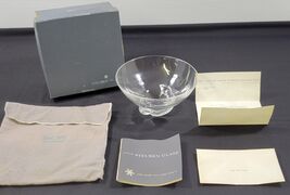 *B2) Vintage Steuben Spiral Crystal Bowl #8060 w/ Conde Nast Publication... - $98.99