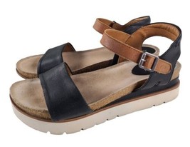 Josef Seibel Womens Black Leather Clea Slide Summer Sandals Shoes Sz US 11 EU 42 - £42.52 GBP
