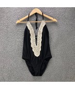 Shade and Shore One Piece Swimsuit Women Medium Black White Crochet Boho... - $15.08