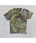 NEW Gilden Men’s Green Brown Gray Spiral Tie Dye Short Sleeve Shirt Size... - $24.50