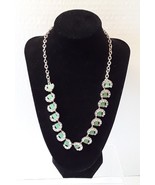 BANANA REPUBLIC Green Acrylic Gold Tone Rhinestone Horseshoe Necklace EUC - $287.37 MXN